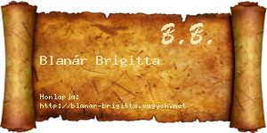 Blanár Brigitta névjegykártya